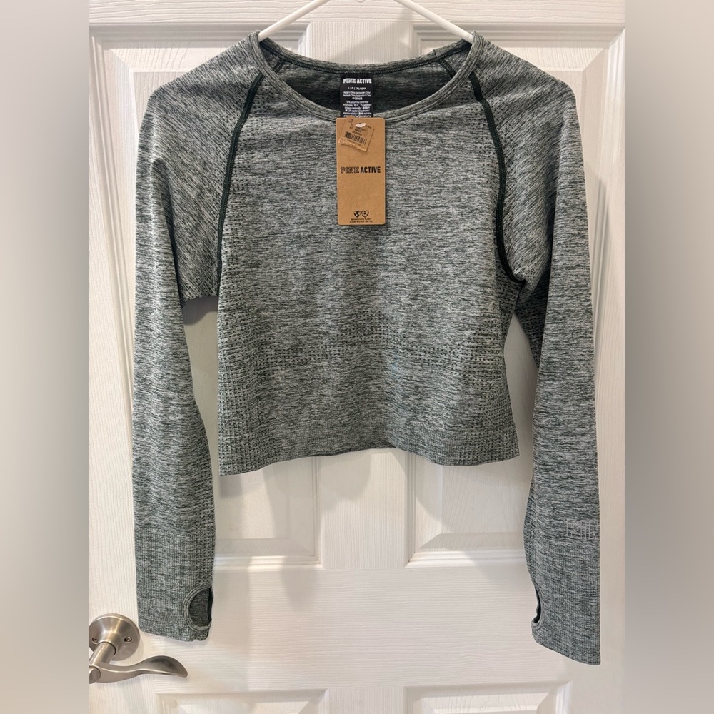 PINK Active Cropped Long Sleeve